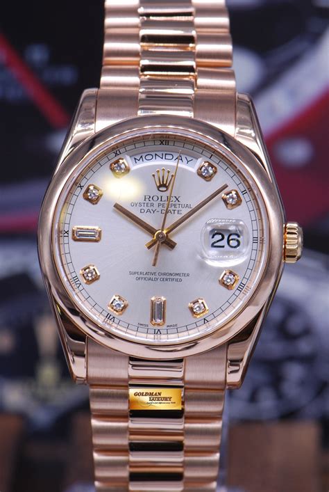 rolex 18k rose gold oyster perpetual day-date